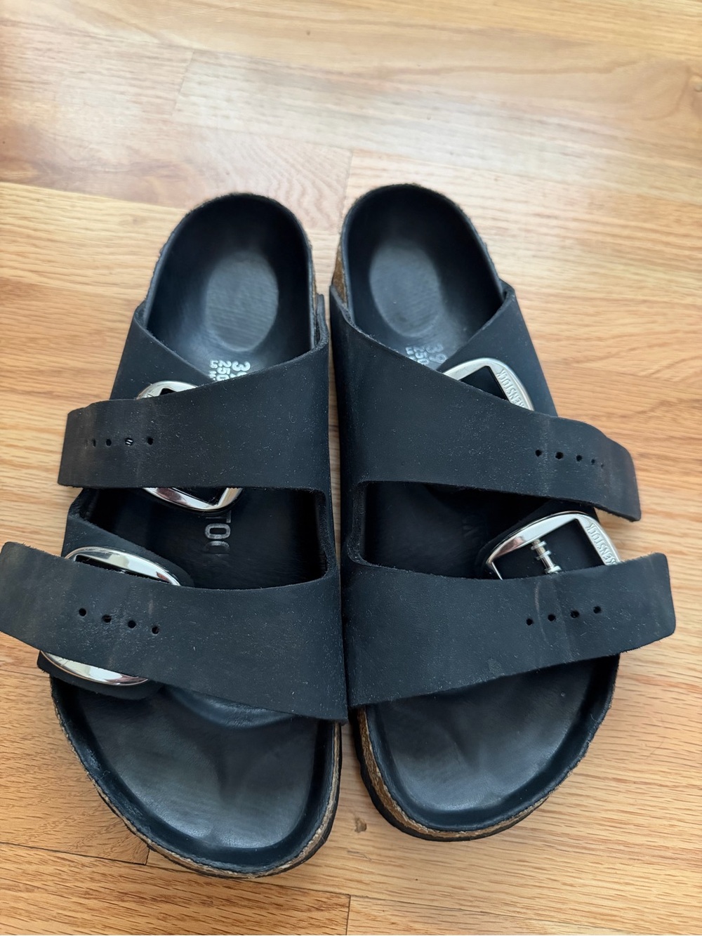 Birkenstock Arizona Big Buckle Sandals - Black Oiled Leather - Picture 10 of 12